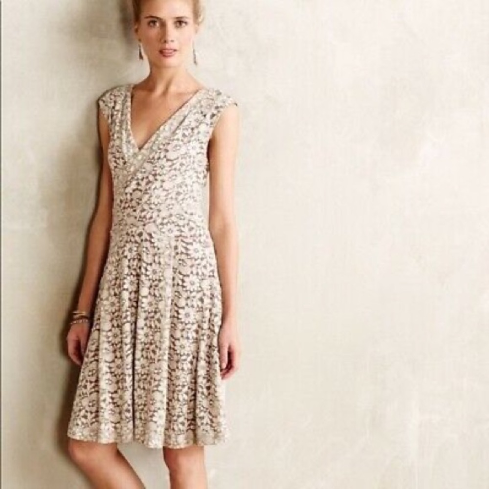Anthropologie Maeve Brushed lace dress Medium M